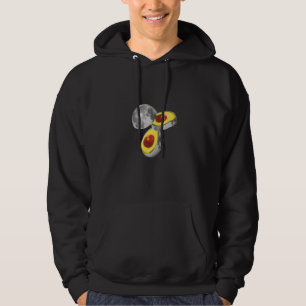Astronomy Solar System Moon Avocado Slice Fruit Pl Hoodie