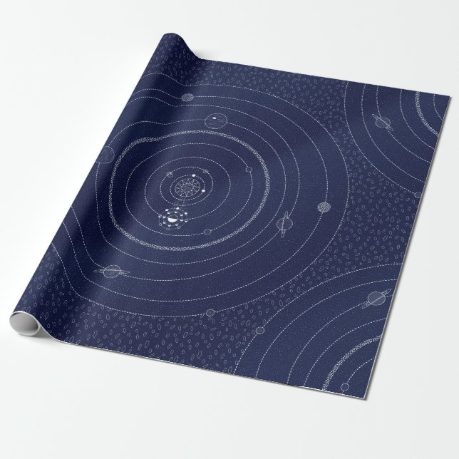 Astronomy Space Stars Gift Wrap (Unrolled)