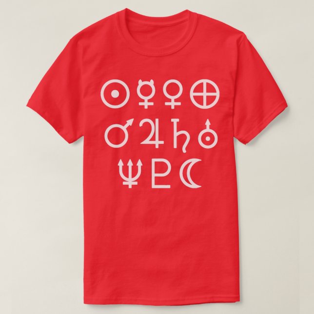 Astronomy Symbols T-Shirt (Design Front)