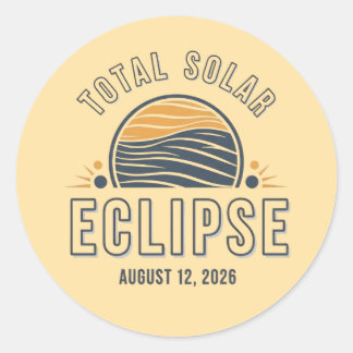 Astronomy Total Solar Eclipse 2026 Totality August Classic Round Sticker