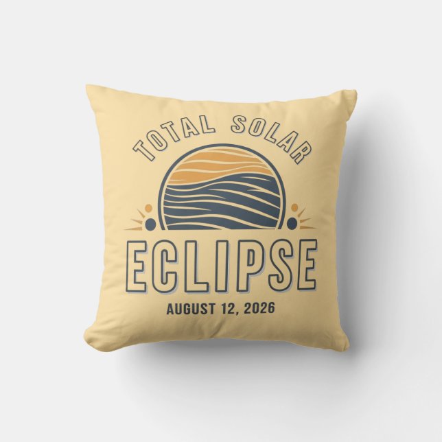 Astronomy Total Solar Eclipse 2026 Totality August Cushion (Front)
