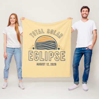 Astronomy Total Solar Eclipse 2026 Totality August Fleece Blanket