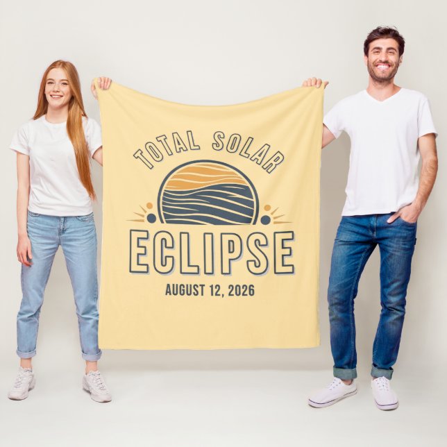 Astronomy Total Solar Eclipse 2026 Totality August Fleece Blanket (In Situ)