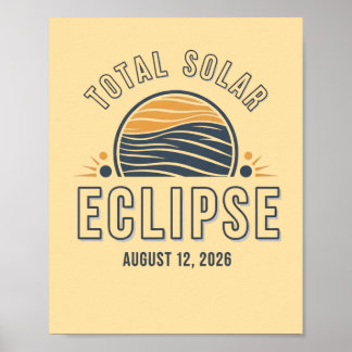 Astronomy Total Solar Eclipse 2026 Totality August Poster