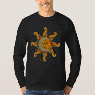 Astronomy Universe Sun Crescent Moon Boho Astrolog T-Shirt