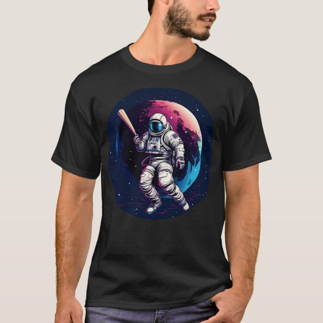 Astronot playing baseball T-Shirt (Front)