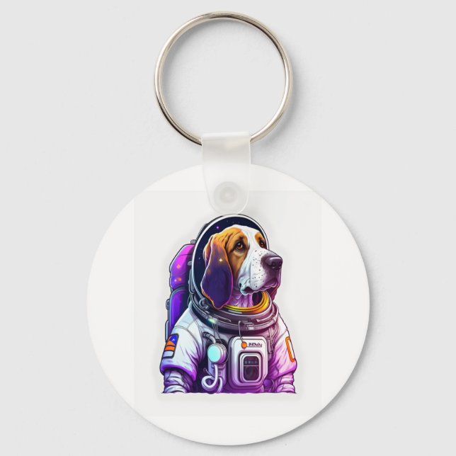Astronout Dog Mascot  Key Ring (Front)