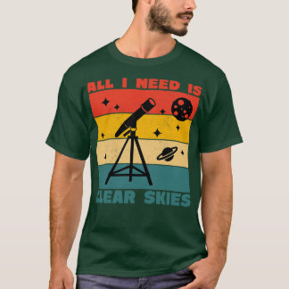 Astrophotography Telescope Clear Skies T-Shirt