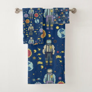 Astrounaut Space Man Colourful Bath Towel Set