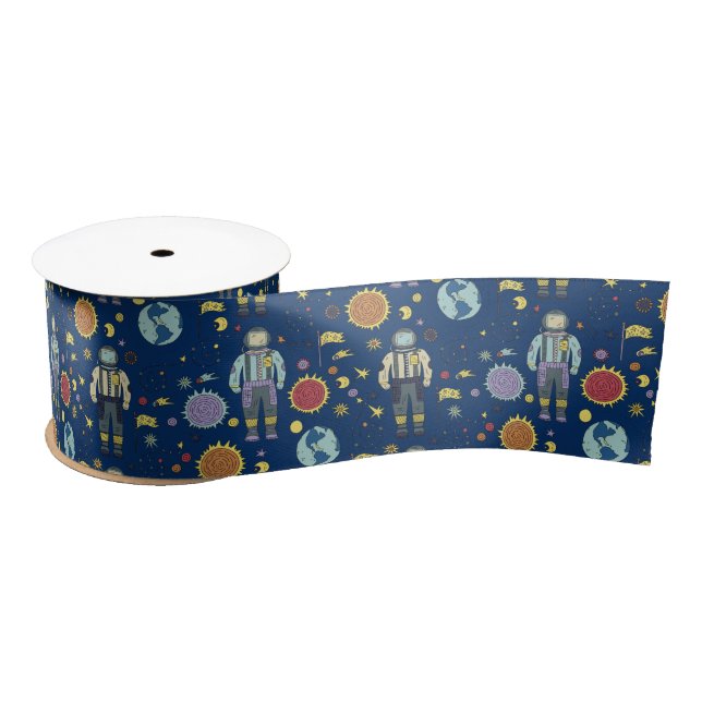 Astrounaut Space Man Colourful Satin Ribbon (Spool)