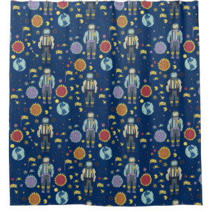 Astrounaut Space Man Colourful Shower Curtain
