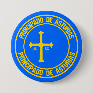 Asturias Round Emblem 7.5 Cm Round Badge