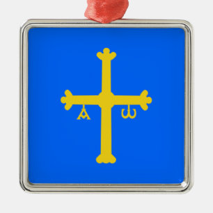 Asturias (Spain) Flag Metal Tree Decoration