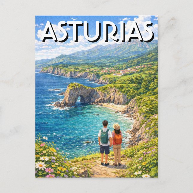 Asturias Spain Travel Postcard (Front)