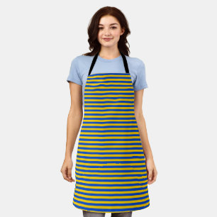 Asturias Sweden flag stripes yellow blue pattern c Apron