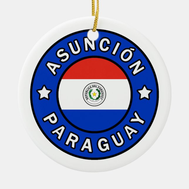 Asunción Paraguay Ceramic Tree Decoration (Front)