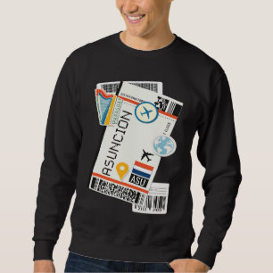 Asunción Paraguay City Skyline Silhouette Outline  Sweatshirt