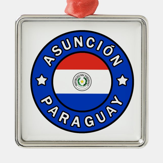 Asunción Paraguay Metal Tree Decoration (Front)