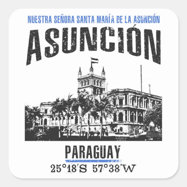 Asunción Square Sticker (Front)