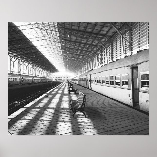 Aswan Egypt, Interior of Aswan Dam Train Station Poster (Front)