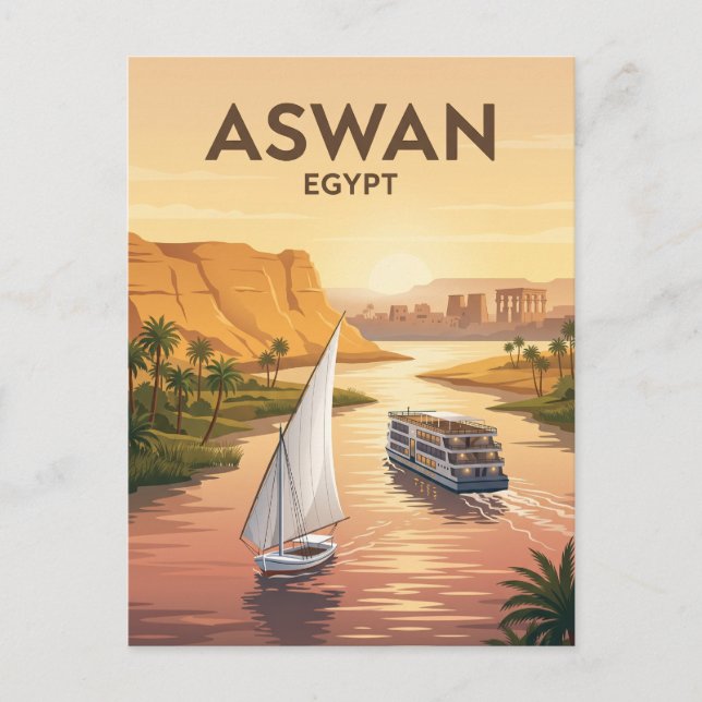 Aswan Nile Cruise Egypt Postcard (Front)