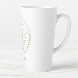 Aswan Sailboat Minimalist Line Art - Golden Nile A Latte Mug