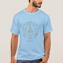 Aswan Sailboat Minimalist Line Art - Golden Nile A