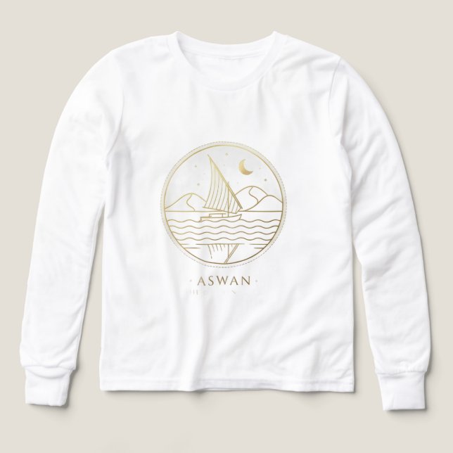 Aswan Sailboat Minimalist Long Sleeve Tee – TotaAr (Design Front)