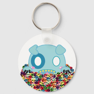 Asyl the Dog - Sugar Skulls Key Ring