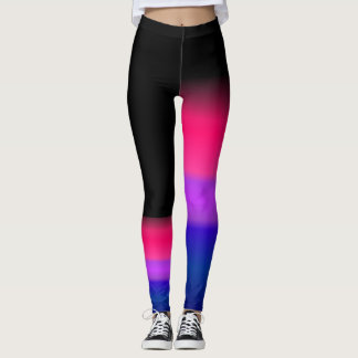 Asymmetric bi bisexual pride flag leggings