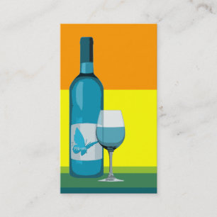 asyrum : pop wine glass and bottle business card