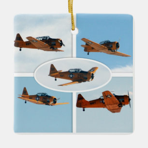 AT-6 Texan WWII War Plane Ceramic Tree Decoration