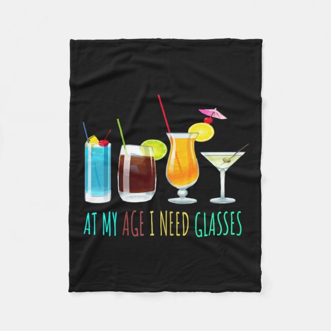 At Age Need Gles Funny Sarcasm Sarcastic Humour Fleece Blanket (Front)