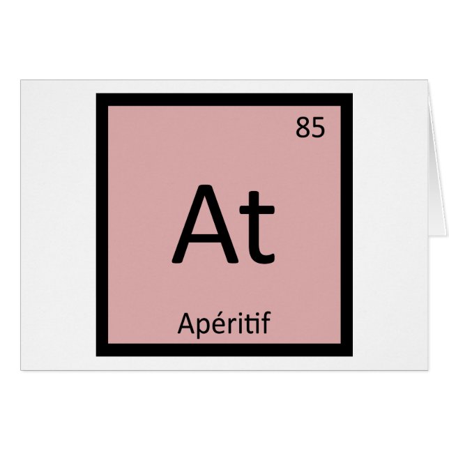 At - Aperitif Chemistry Periodic Table Symbol (Front Horizontal)
