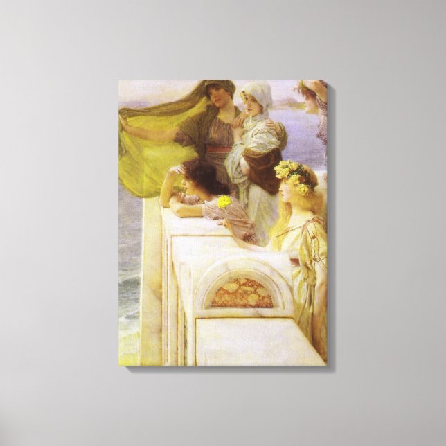 At Aphrodite's Cradle by Sir Lawrence Alma Tadema Canvas Print (Front)