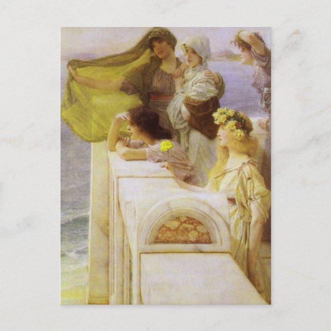 At Aphrodite's Cradle by Sir Lawrence Alma Tadema Postcard (Front)