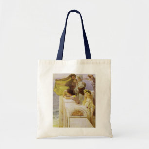 At Aphrodite's Cradle by Sir Lawrence Alma Tadema Tote Bag