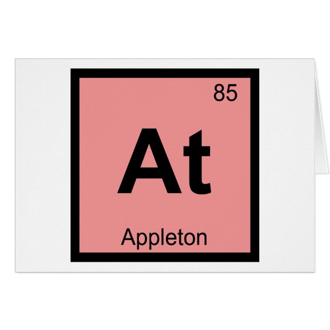 At - Appleton Wisconsin Chemistry Periodic Table (Front Horizontal)