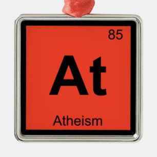 At - Atheism Philosophy Chemistry Symbol Metal Tree Decoration