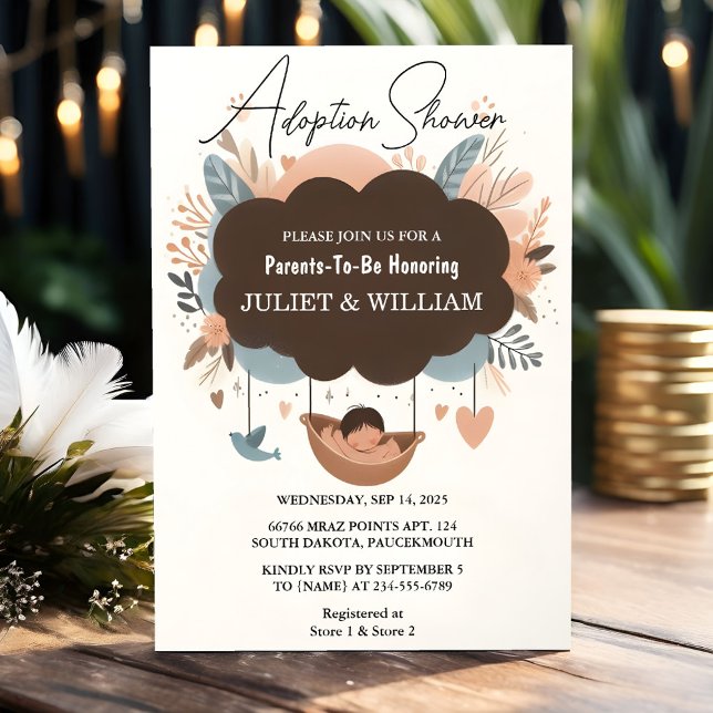 At Child Old Son Boho Fun Adoption Day Baby Shower Invitation (Creator Uploaded)