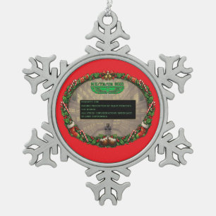 At Christmas, everyone can hear you Cheer! Snowflake Pewter Christmas Ornament