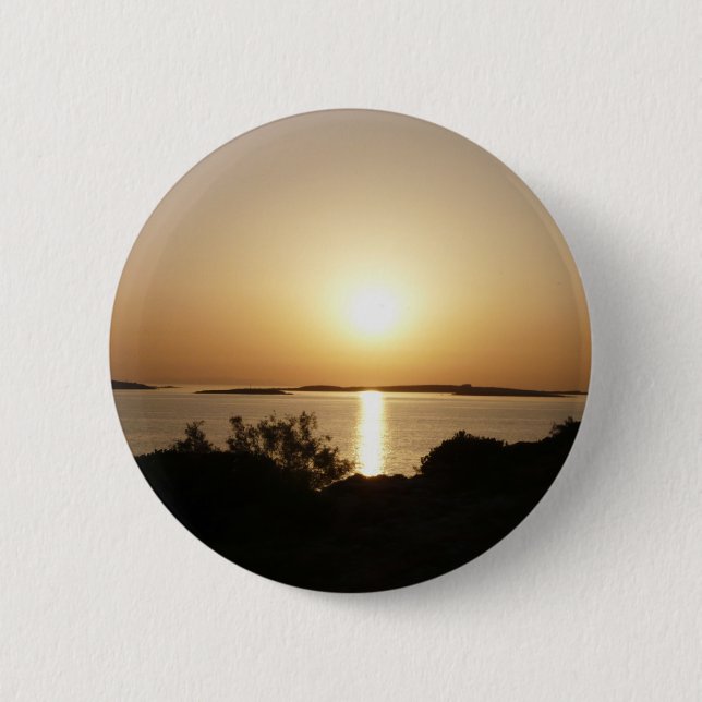 At Day's End Greek Sunset Button (Front)