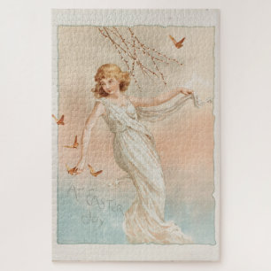 "At Easter Joy" - Vintage Print, L. Prang & Co. Jigsaw Puzzle