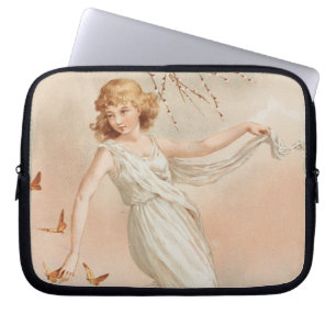 "At Easter Joy" - Vintage Print, L. Prang & Co. Laptop Sleeve