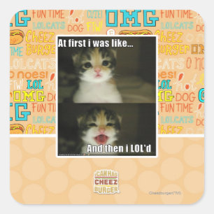 At first I was like Square Sticker