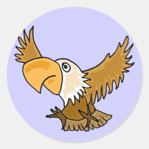 AT- Funny Cartoon Eagle Stickers