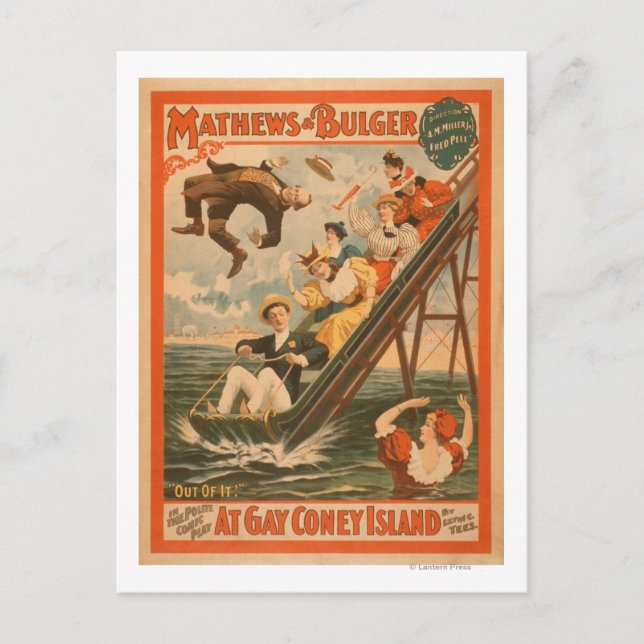 "At gay Coney Island" Musical Comedy Poster #2 Postcard (Front)
