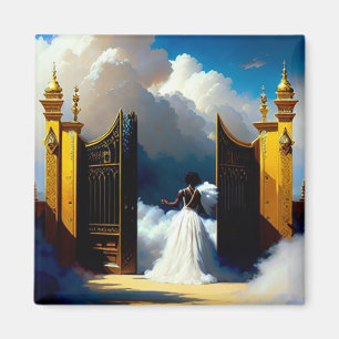 At Heaven's Gate Black Christian Art Magnet