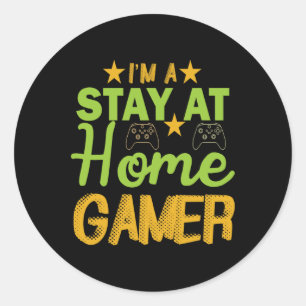 At Home Gamer - Video Game Enthusiasts  Classic Round Sticker