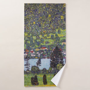 At Lake Atter, Gustav Klimt Bath Towel